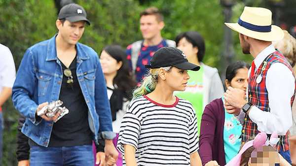 Ashton Kutcher & Mila Kunis Spend Family Day At Disneyland Amid Demi Moore Drama