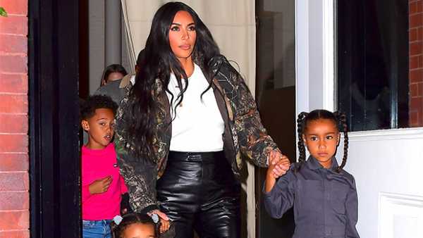 Kim Kardashian & Kids North, 6 & Chicago, 1, Step Out In Stylish Looks For Kanye West’s Album Listening Party 