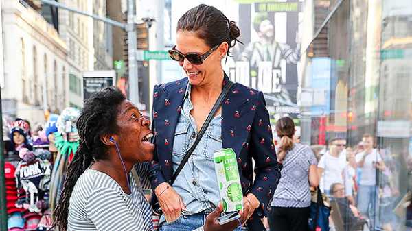 Katie Holmes Gets Ambushed By Margarita-Drinking Fan While Out & About In NYC