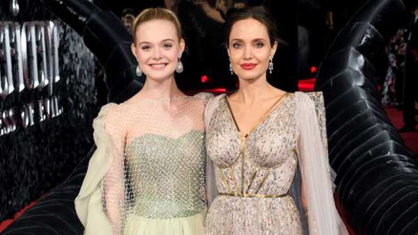 Angelina Jolie, Elle Fanning & Zahara Jolie-Pitt Stun In Fairy Princess Gowns At ‘Maleficent 2’ Premiere