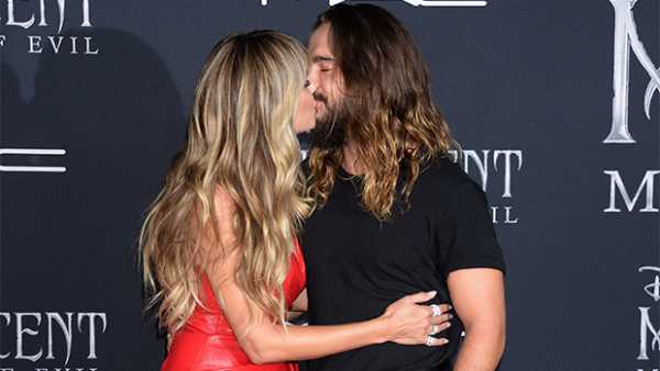 Heidi Klum, 46, Rocks Sexy Leather Dress & Makes Out With Hubby, 30, At ‘Maleficent 2’ Premiere