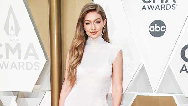 Gigi Hadid Shows Off Toned Figure In Skintight Sparkly Sheer Dress At 2019 CMA Awards