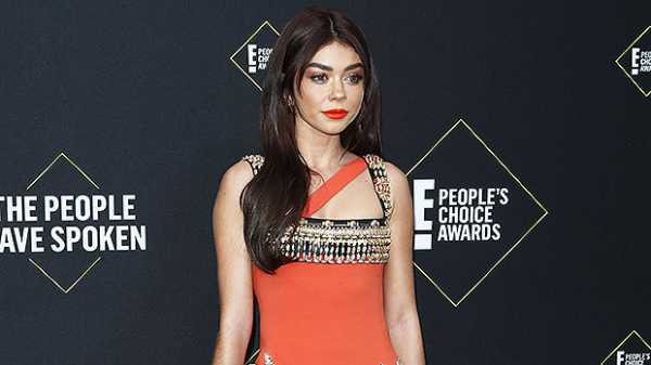 Sarah Hyland Rocks A Double,Thigh-High Slit Dress At The 2019 People’s Choice Awards