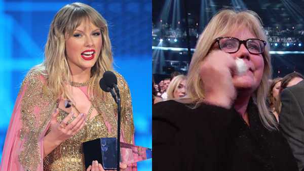 Taylor Swift’s Mom, Andrea, Cries In The Front Row As Her Daughter Receives Artist Of The Decade At AMAs