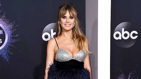 Heidi Klum Looks Gorgeous In Feather Mini Dress At 2019 American Music Awards