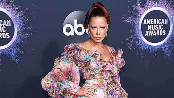 Halsey Rocks Floral Gown At AMAs & Gets Covered In Paint For ‘Graveyard’ Performance