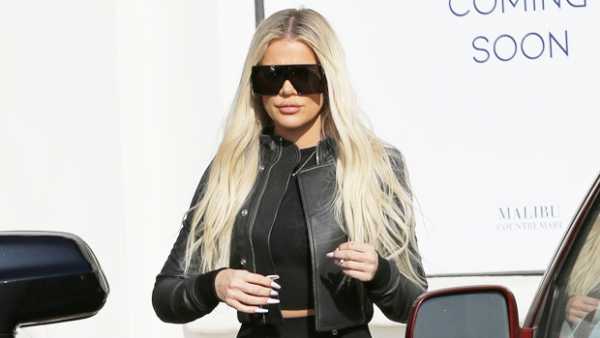 Khloe Kardashian Shows Off Her Figure In Tight Black Leggings & Cropped Jacket With BFF Malika Haqq