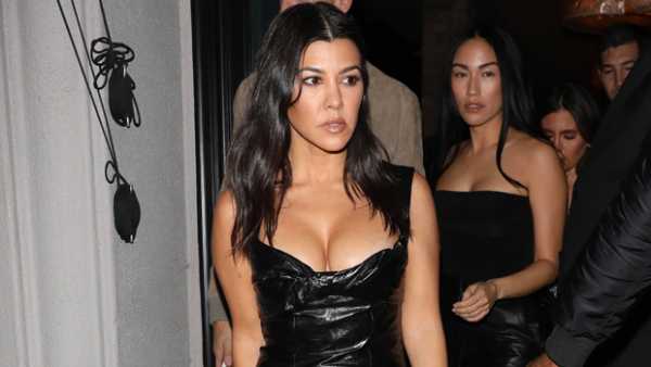 Kourtney Kardashian, 40, Slays In Low-Cut Leather Dress For Girls’ Night Out — Pic