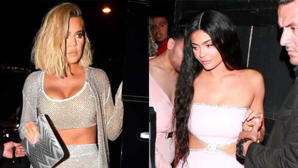 Kylie Jenner & Khloe Kardashian Dazzle In Their Sexy Sparkly Outfits At Diddy’s 50th Birthday Bash