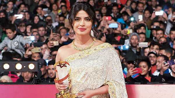 Priyanka Chopra Stuns In Sparkly Gold Sari At The Marrakech Film Festival – See Pics