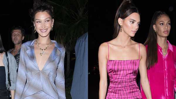 Bella Hadid & Kendall Jenner Show Off Their toned Legs In Mini Dresses For Night Out in Miami — Pics