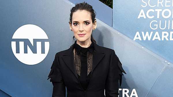 Winona Ryder Channels Her ‘Beetlejuice’ Character In Head-To-Toe Black At SAG Awards