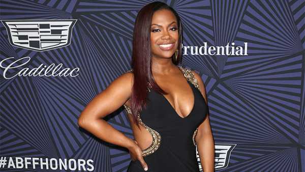 Kandi Burruss, 43, Shows Off Toned Legs & Tiny Waist In Plunging Gold Gown — Pics