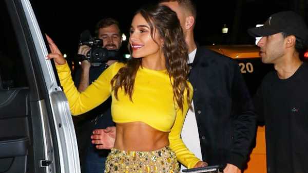 Olivia Culpo Shows Off Toned & Tanned Abs In Crop Top & High Slit Skirt In Miami — Pics