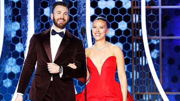 Chris Evans Helped Scarlett Johansson Avoid A Wardrobe Malfunction At Golden Globes —Watch