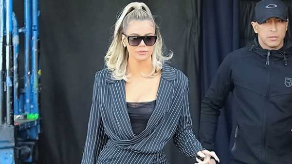 Khloe Kardashian Shows Off Her Toned Legs In Pinstripe Mini Dress & 14 More Stars Rocking Stripes