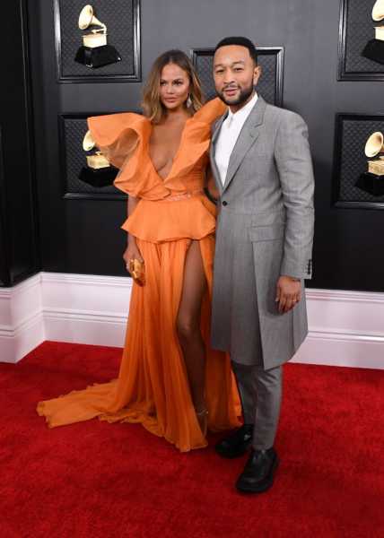 John Legend and Chrissy Teigen Show PDA at Grammys 2020