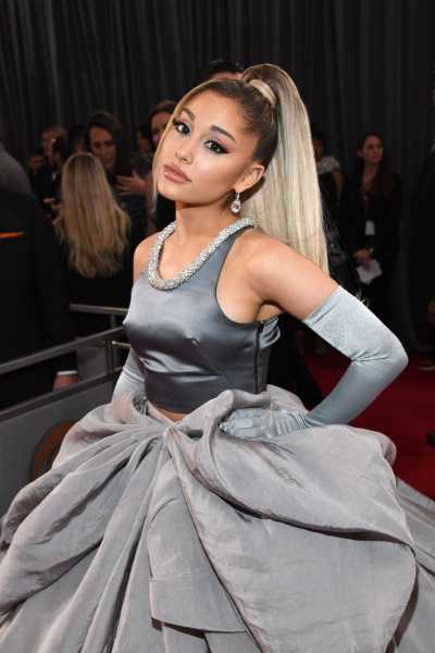 Ariana Grande Wears Second Gray Grammys Dress