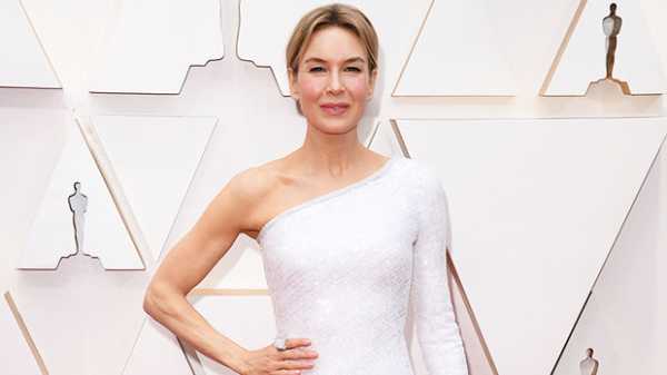 Renee Zellweger Wows In Glittering, One-Shouldered White Gown At 2020 Oscars