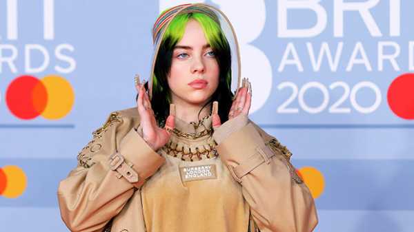 Billie Eilish Rocks Casual Oversized Velour Sweatsuit At The 2020 BRIT Awards