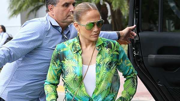 Jennifer Lopez, 50, Rocks Versace Jungle Print Outfit That’s Just Like Iconic Green Dress — See Pic