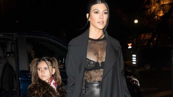 Kourtney Kardashian Sizzles In A Sheer Top While Roaming The Streets Of Paris With Daughter Penelope, 7