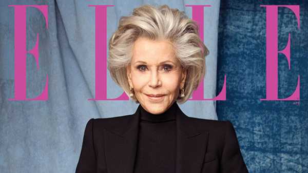 Jane Fonda, 82, Looks Exquisite In Form-Fitting Silver & Black Power Suit On Cover Of Elle — See Pic