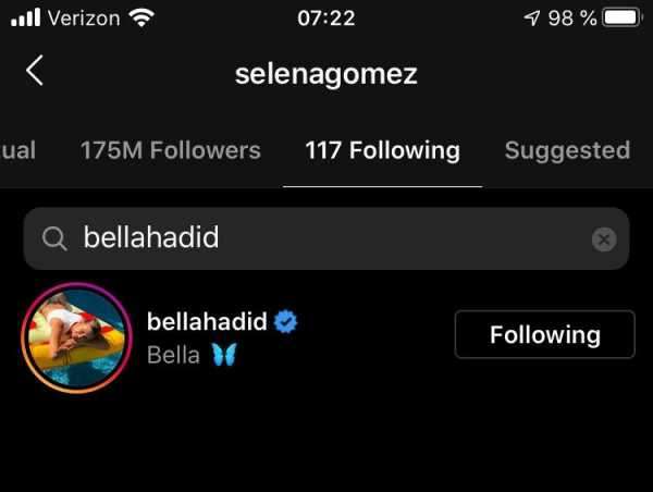 Bella Hadid Refollows Selena Gomez on Instagram and Marks End of The Weeknd Drama