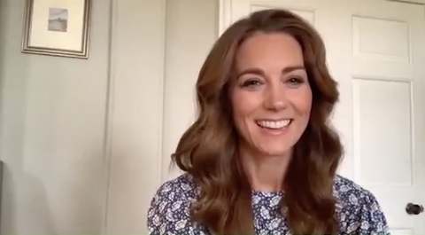 Kate Middleton Wears a  Floral Dress for Virtual School Assembly