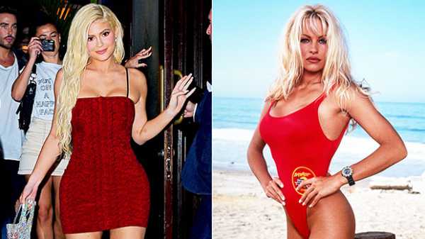 Kylie Jenner Channels Pamela Anderson’s ‘Baywatch’ Look With Blonde Hair & Red Bikini — See Pics