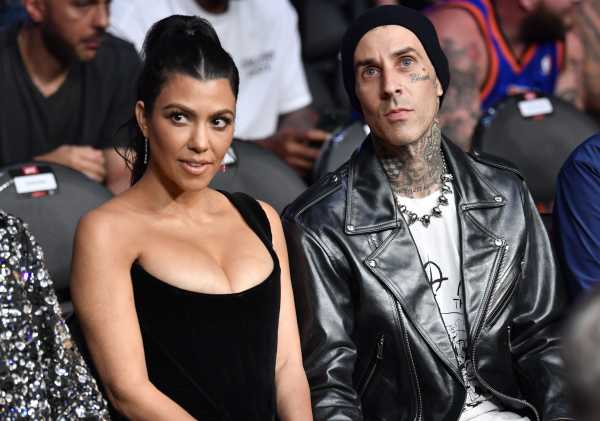 Watch Kourtney Kardashian and Travis Barker French Kiss at UFC Match