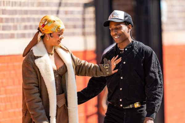 See Photos of Rihanna and A$AP Rocky Showing PDA on Music Video Set