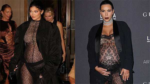 Pregnant Kylie Jenner Copies Kim Kardashian By Hiding Her Baby Bump In Sheer Bodysuit