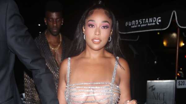 Jordyn Woods Wears Barely There Chain Crystal Dress As She Steps Out For 24th Birthday – Photos