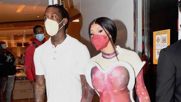 Cardi B Holds Hands With Offset While Wearing k Miu Miu Sweat Suit In NYC — Photos