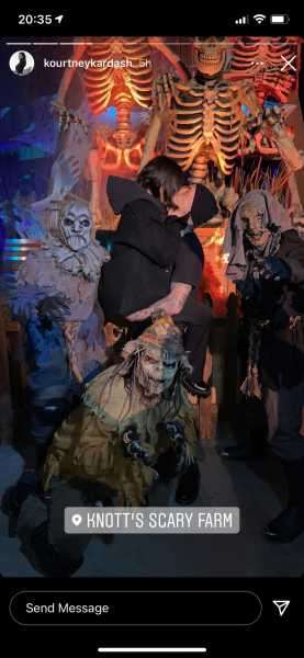 Kourtney Kardashian and Travis Barker Made Out at Knott’s Scary Farm