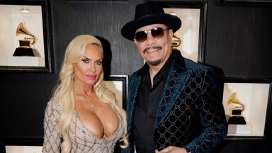 Coco Austin Rocked Incredibly Plunging Sheer Sequin Dress At The Grammys