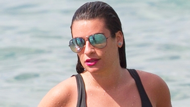 Lea Michele Rocks Bikini & Sheer Cover Up On Vacation With Family During ‘Funny Girl’ Break