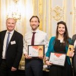 The Cosmetic Victories 2023 price-giving ceremony. From left to right: Laurence Dorlhac, Christophe Masson (Cosmetic Valley), Maximilian Webers, Ophélie Pierre and Marc-Antoine Jamet (Cosmetic Valley). (Photo: Cosmetic Valley)