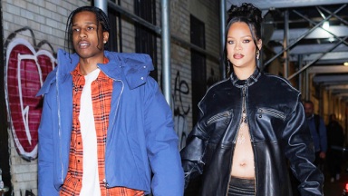 Rihanna Slays Mini Skirt & Thigh-High Boots With Baby Bump On Display While Out With A$AP Rocky