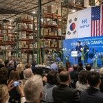 Yoon Sang Hyun, Vice Chairman of Kolmar Group, delivers a commemorative speech at the opening ceremony of Kolmar USA second plant (Photo: Kolmar Korea)