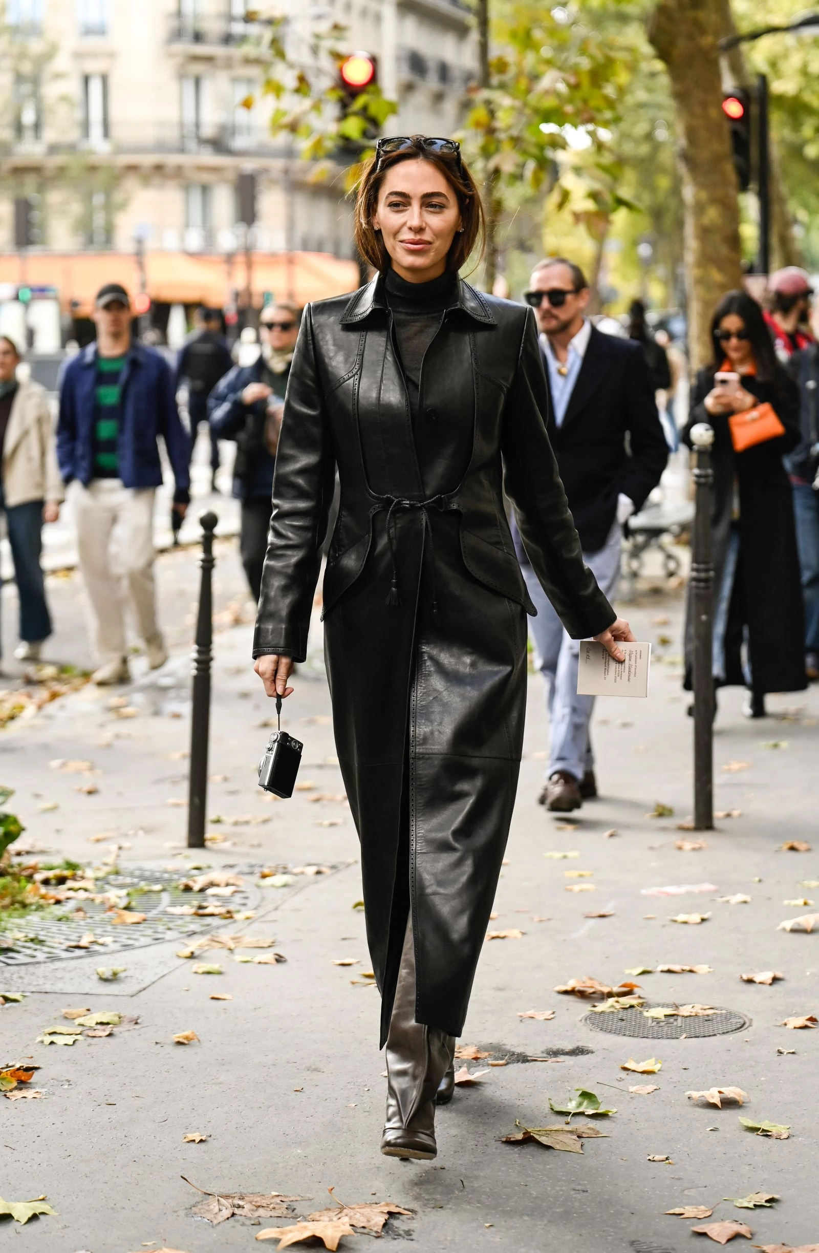 A leather overcoat might be the versatile jacket you desire.
2