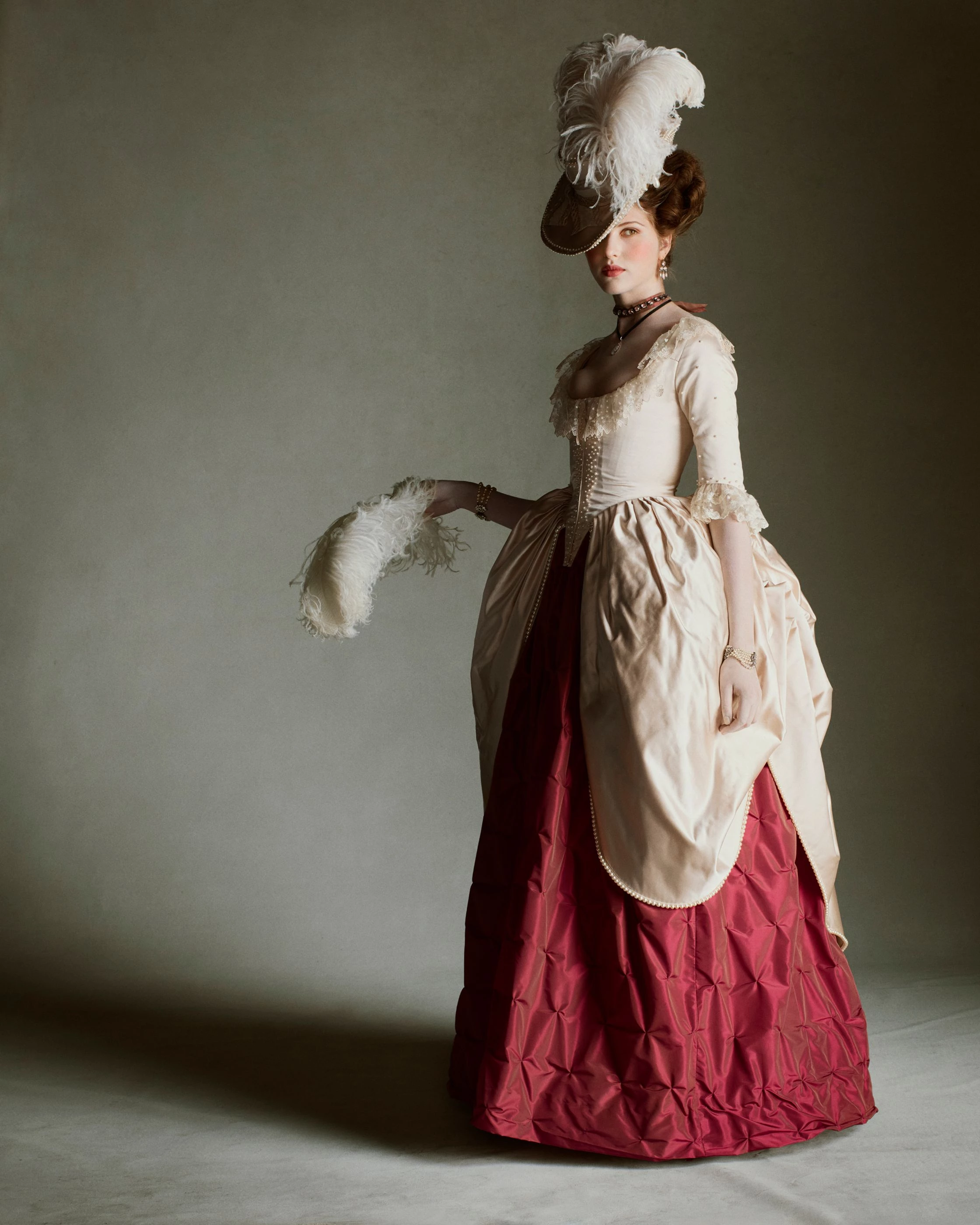 Model Angelina Kendall wearing a costume from Stanley Kubrick's historical epic 0