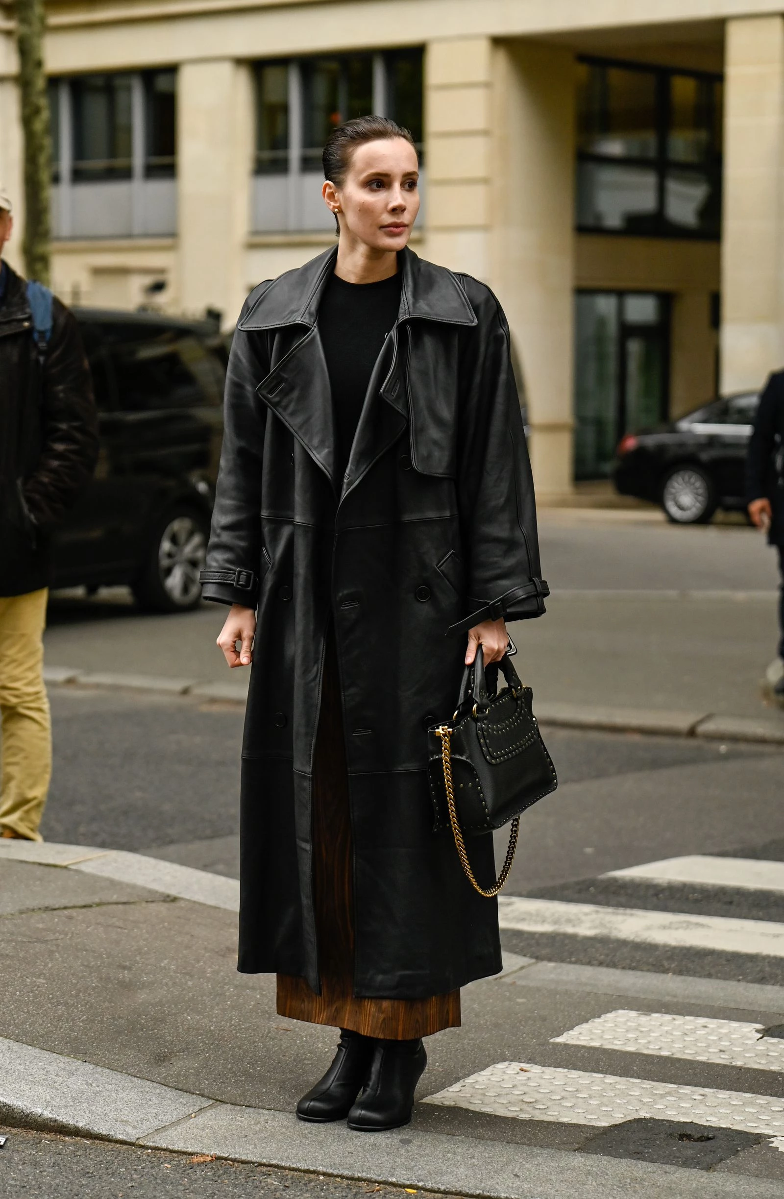 A leather overcoat might be the versatile jacket you desire.
3