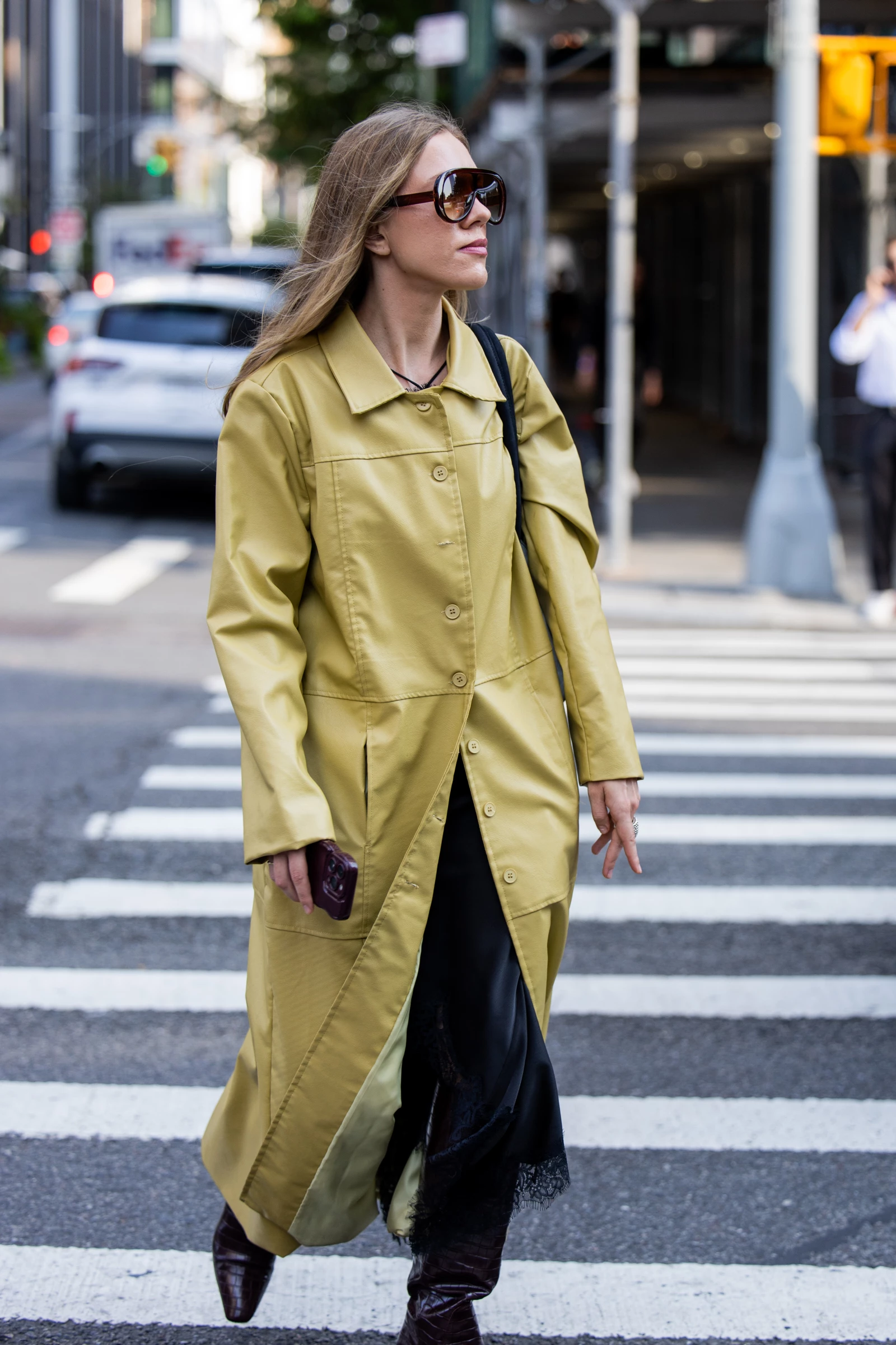 This season's chicest outer layer: emerald leather jackets.
2