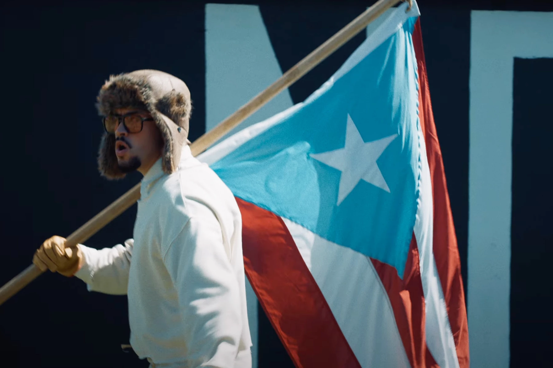 Bad Bunny in the music video for the song LA MuDANZA, 20250