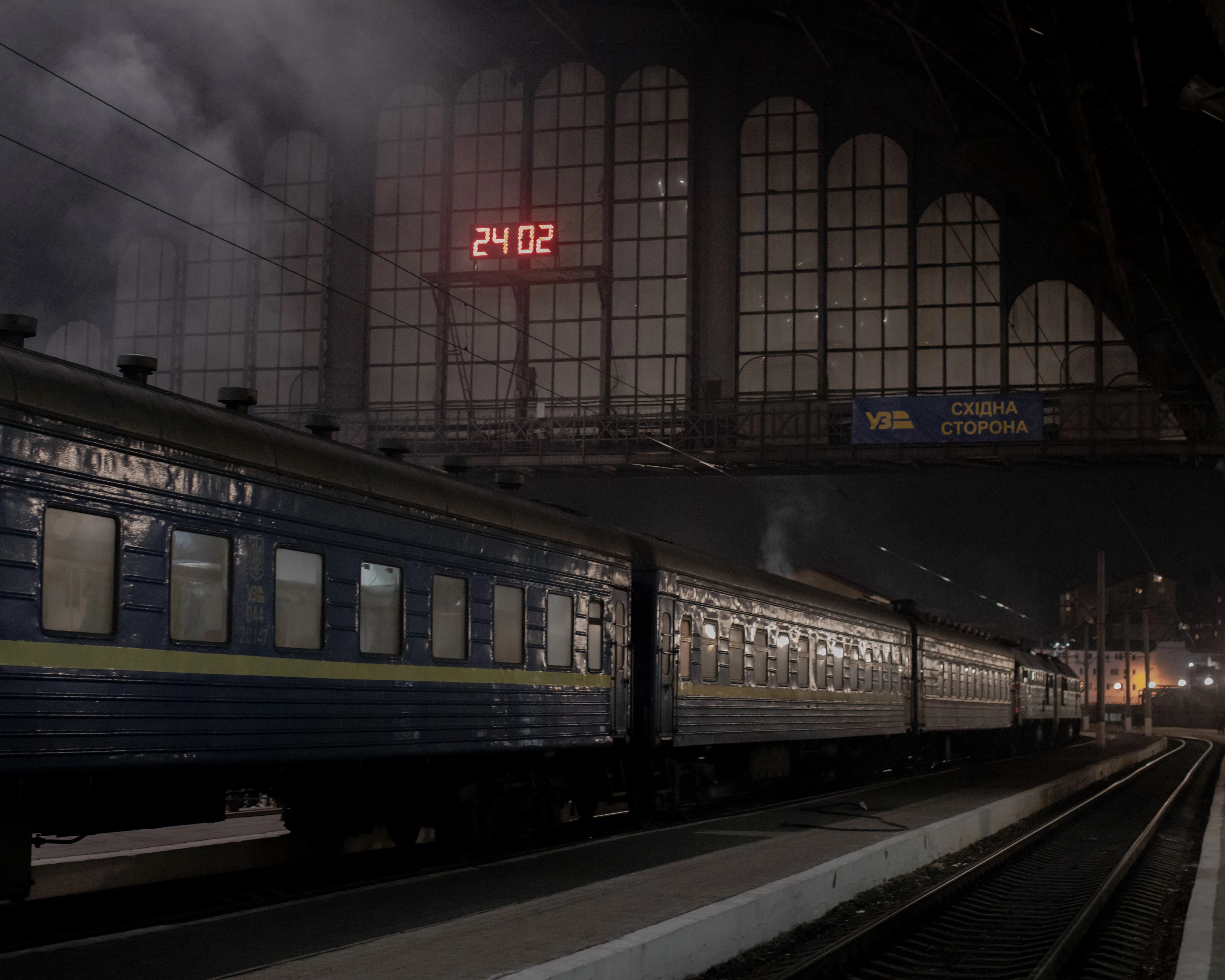 The main railway station in Lviv, February 24, 2022. Photo: Jędrzej Nowicki0