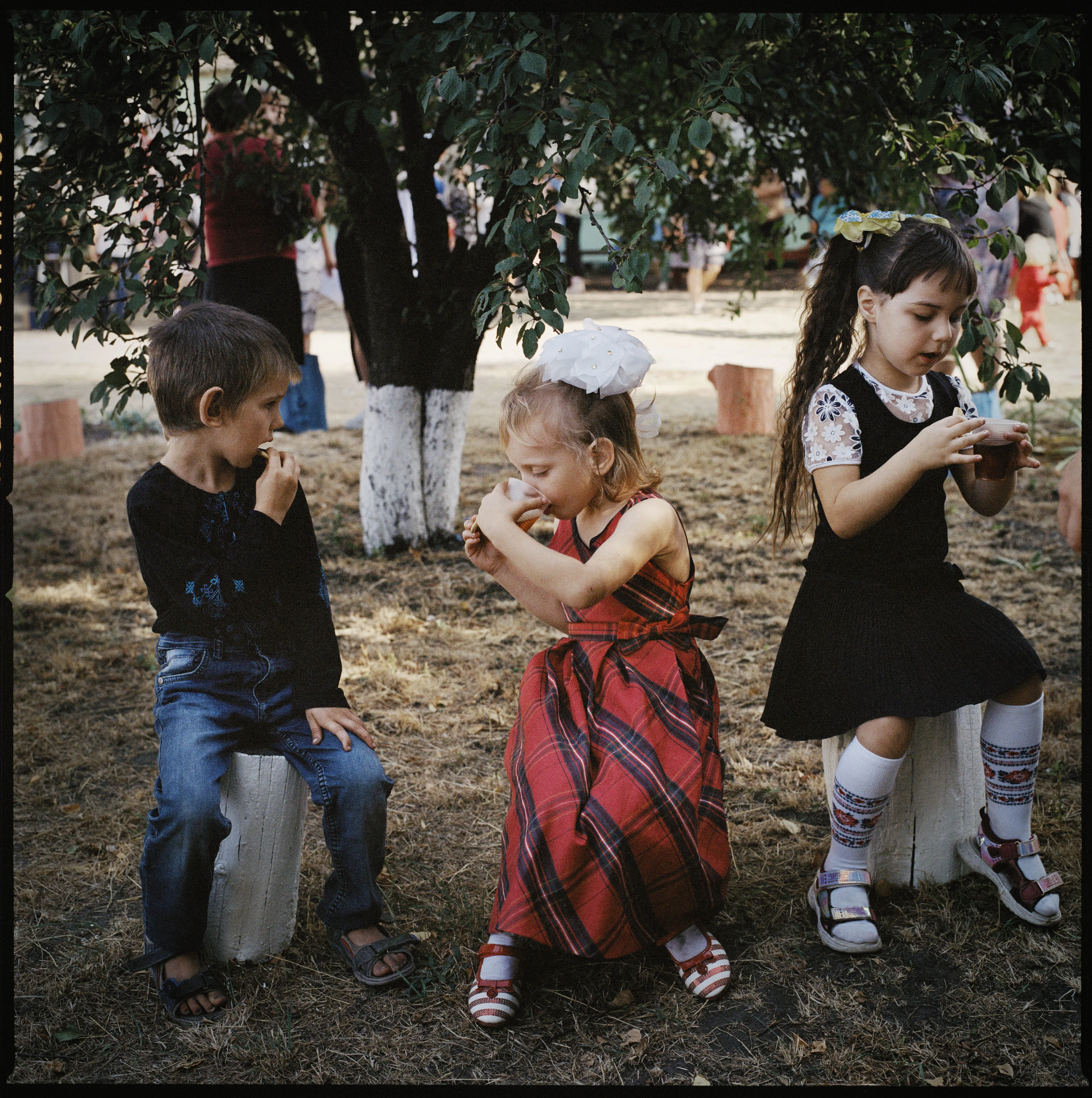 Alice (center) in kindergarten on the first day of the new school year. Poltava region, 2024. Photo: Anastasia Taylor-Lind10