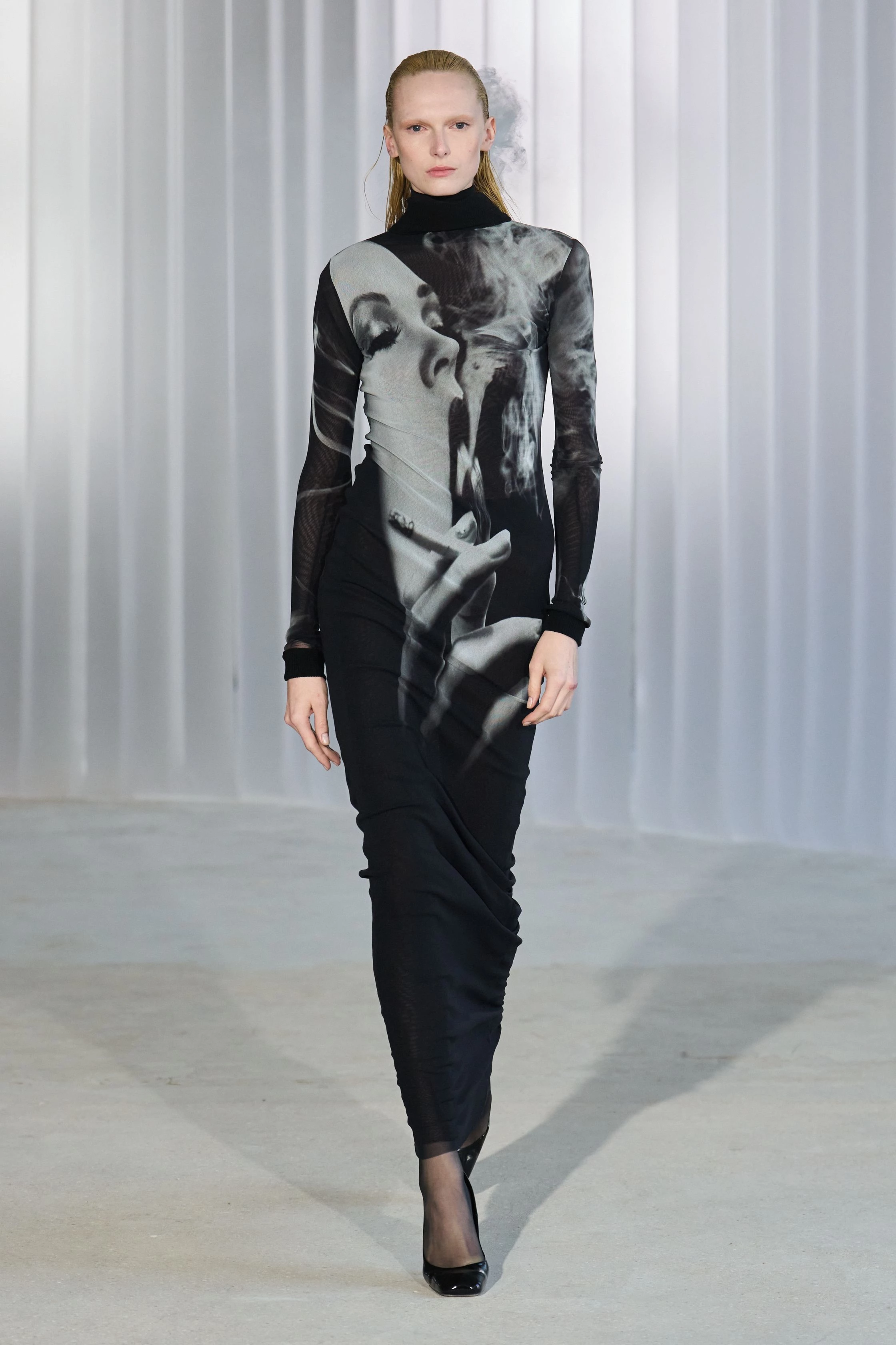 Alex Consani during the Jean Paul Gaultier fall-winter 2026/2027 show0