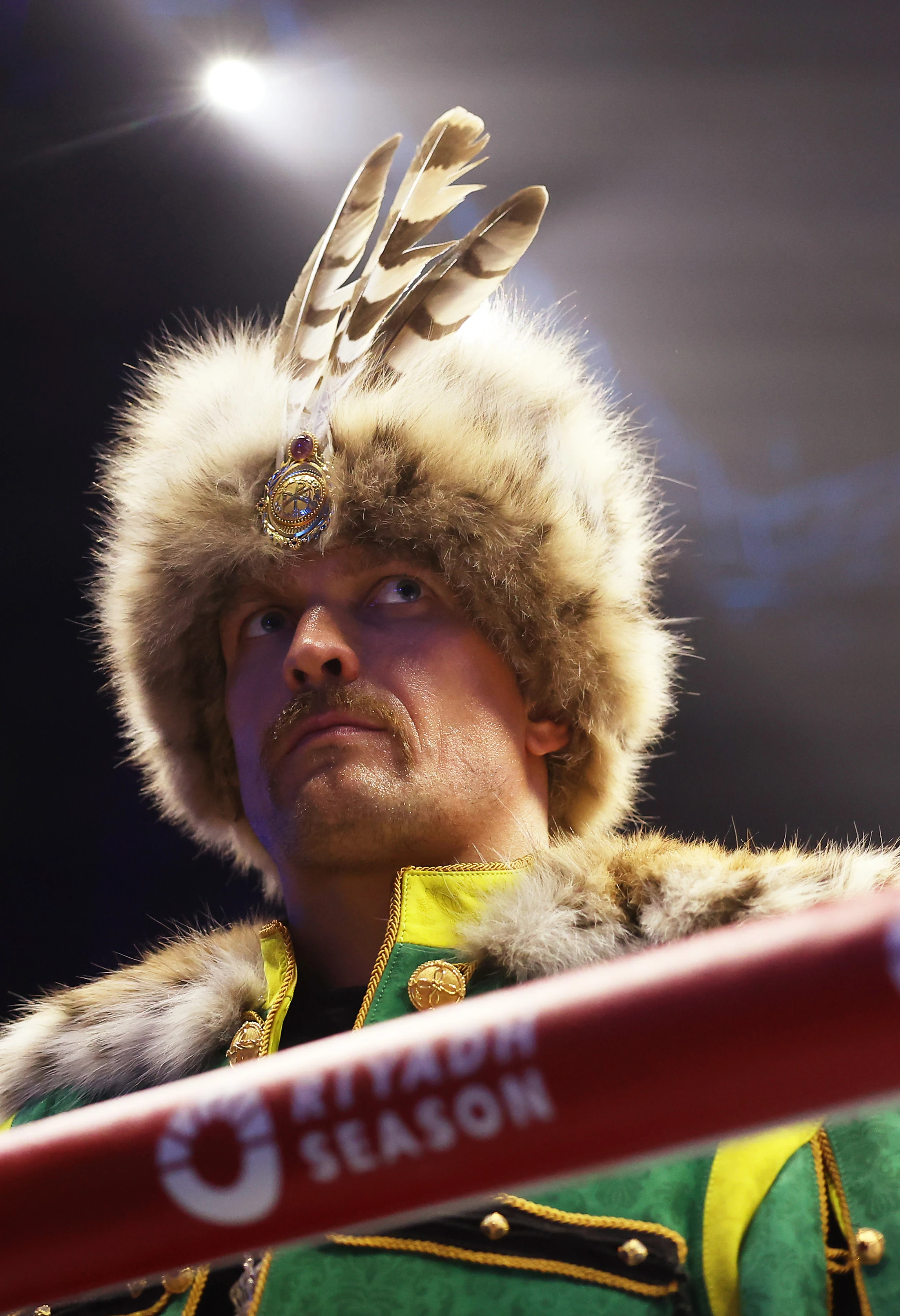 Oleksandr Usyk enters the ring before his fight for the IBF, WBA, WBC and WBO titles and the title of absolute world heavyweight champion at the Kingdom Arena. Riyadh, Saudi Arabia, May 18, 202418